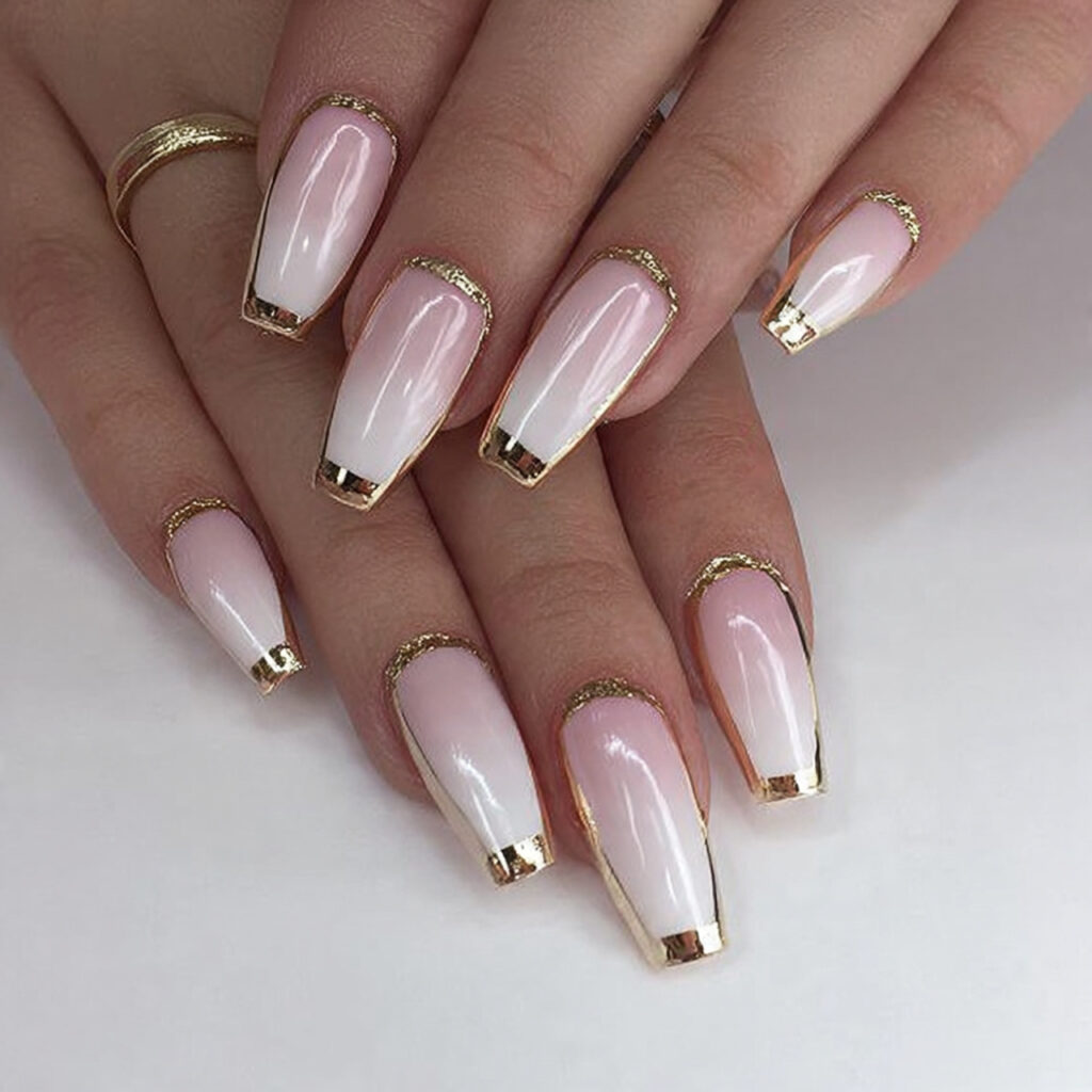 25 and gold coffin valentine nails offer