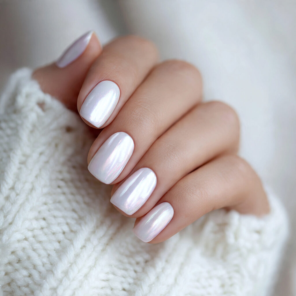 25 February Nails Feminine Ideas That Look Soft and Stylish 26 25 pearlescent finish nails