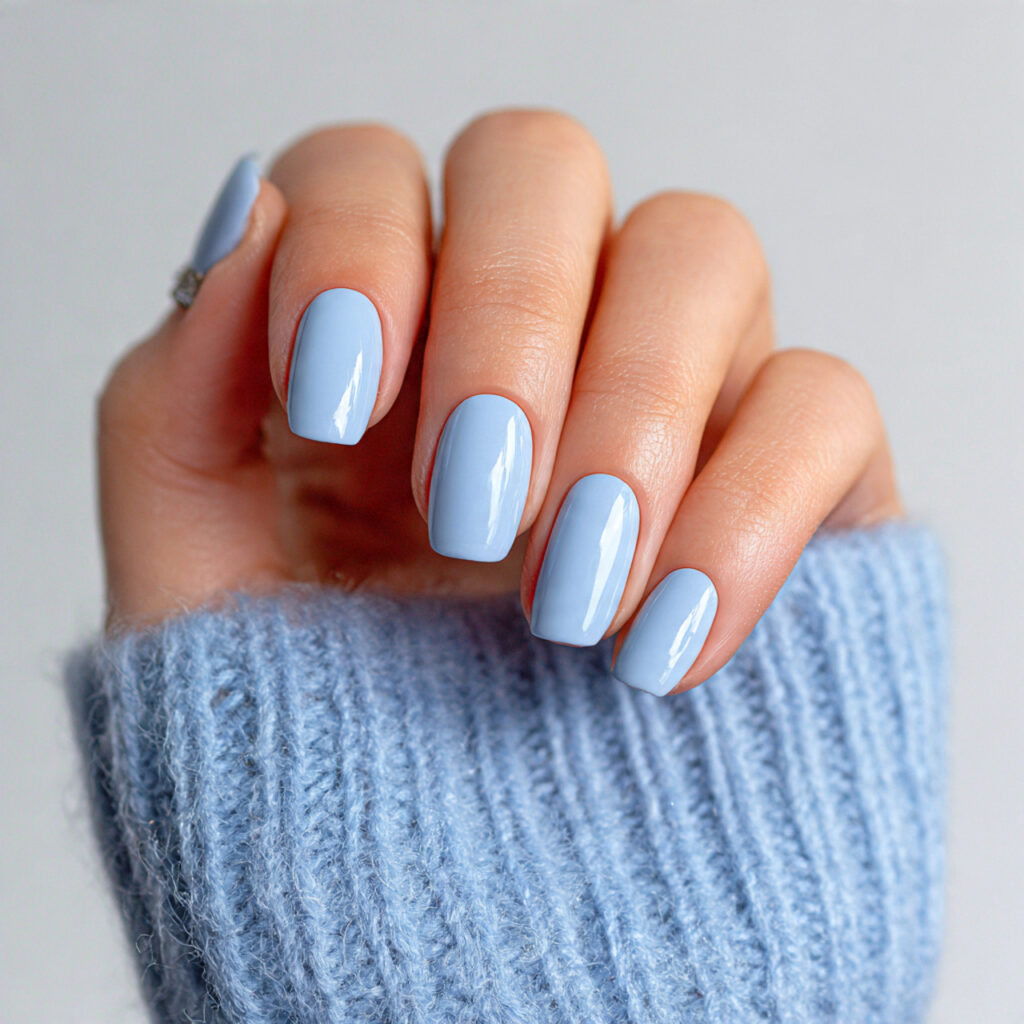 27 classic soft blue january nails with