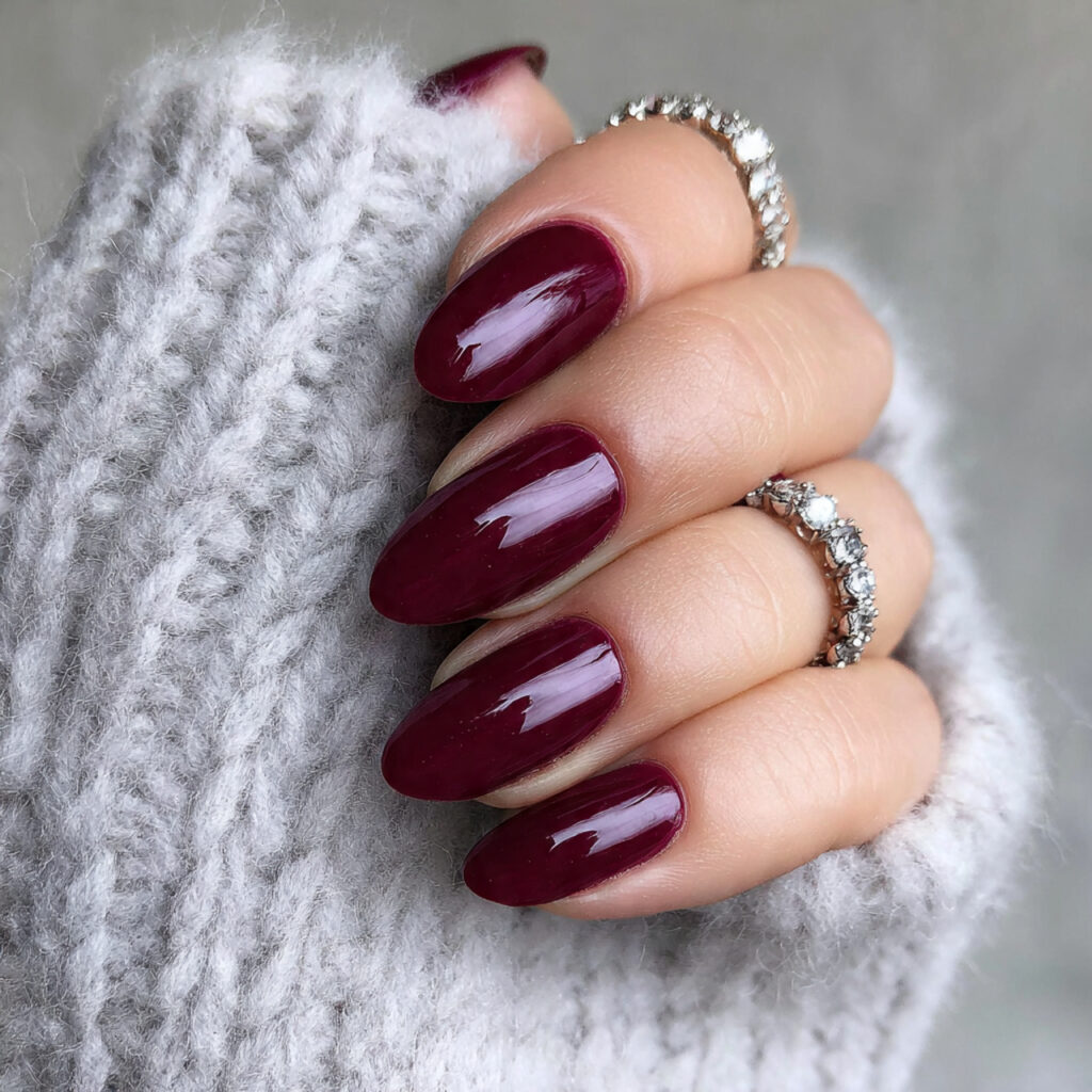 2 moody burgundy nails