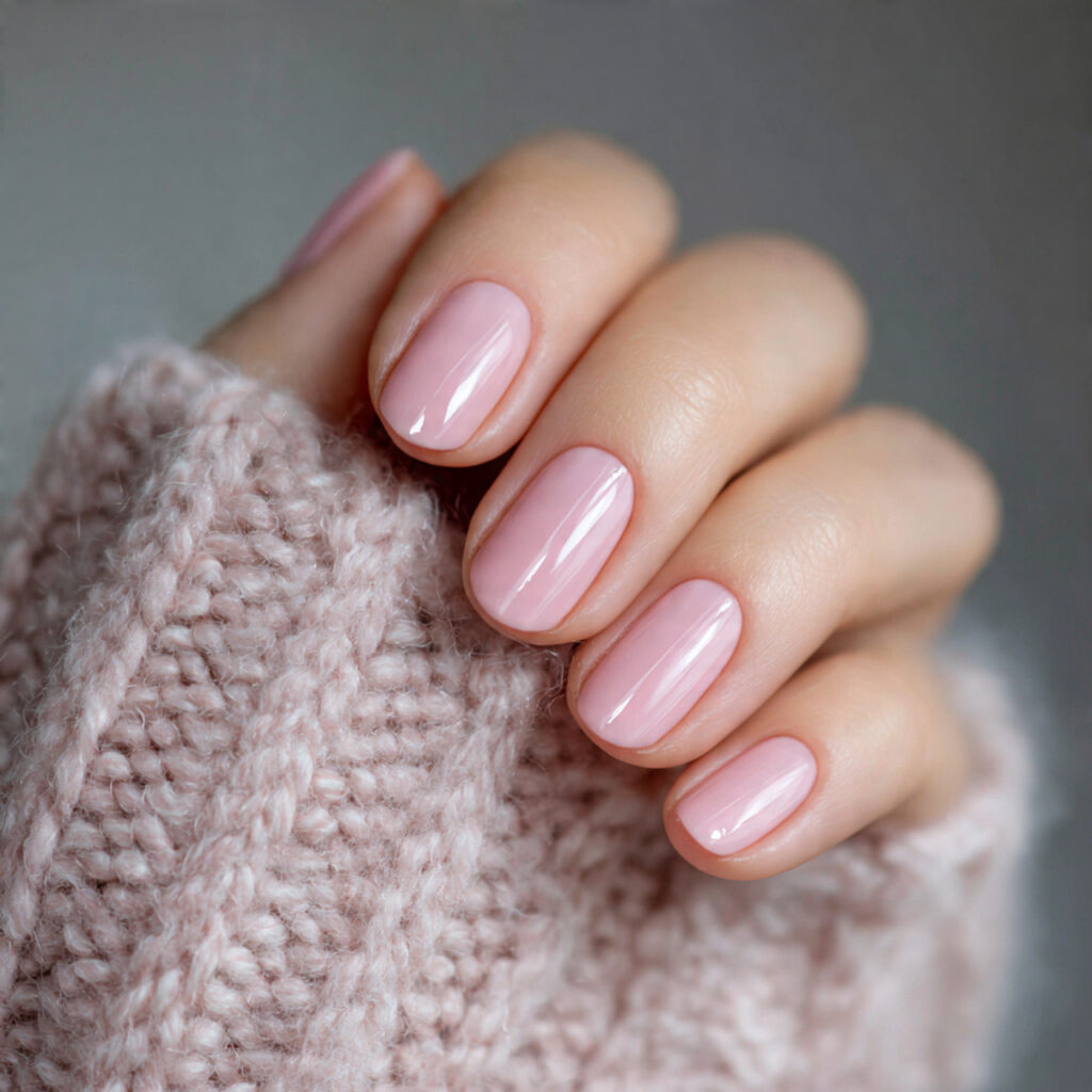 30 light warm pink minimal nails