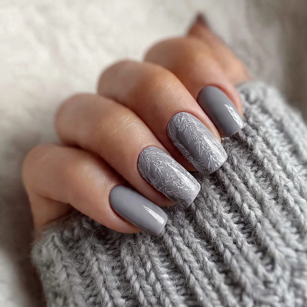6 light gray everyday january nails