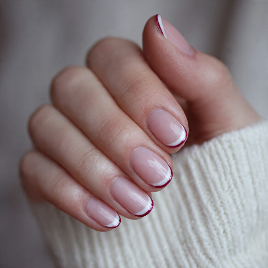 6 milky white french tip january nails
