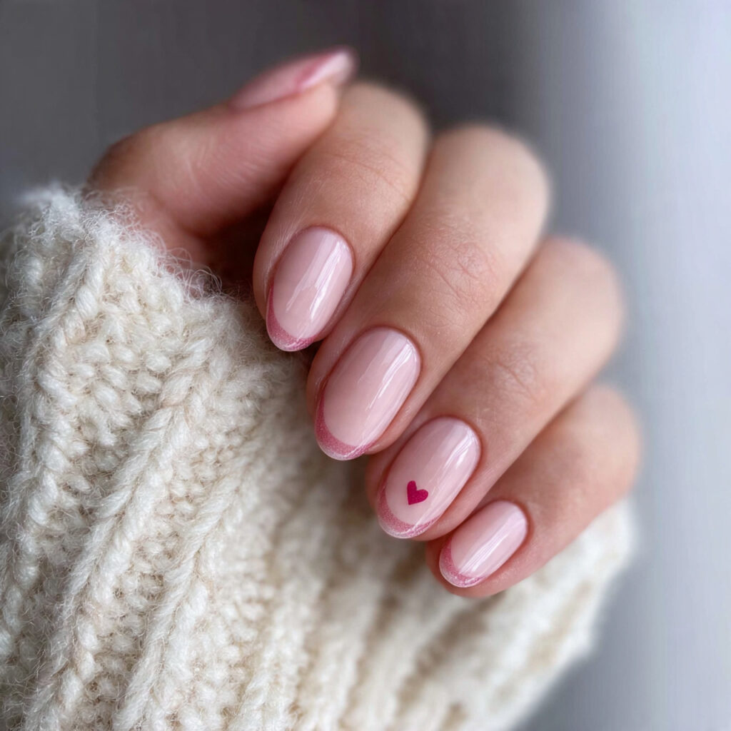 7 sheer blush winter valentine nails sheer blush
