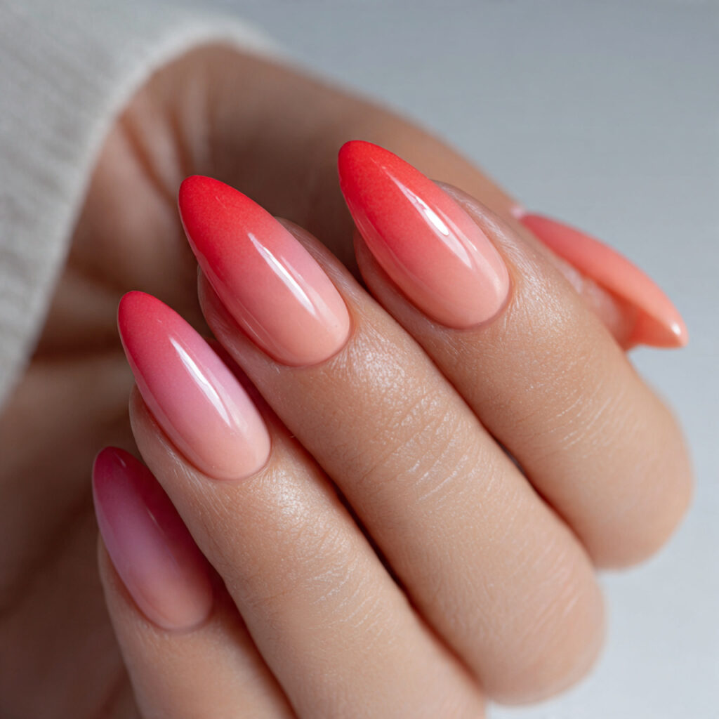 a nail with a gradient design using