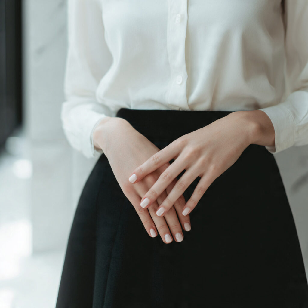 a person with a clean and elegant