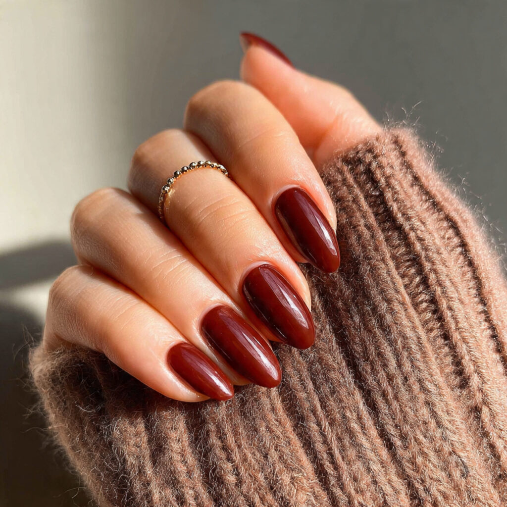 a person with almond shaped nails