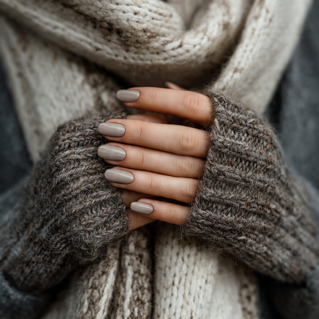 27 Work Friendly January Nails That Look Clean & Elegant 14 a person with short nails wearing a