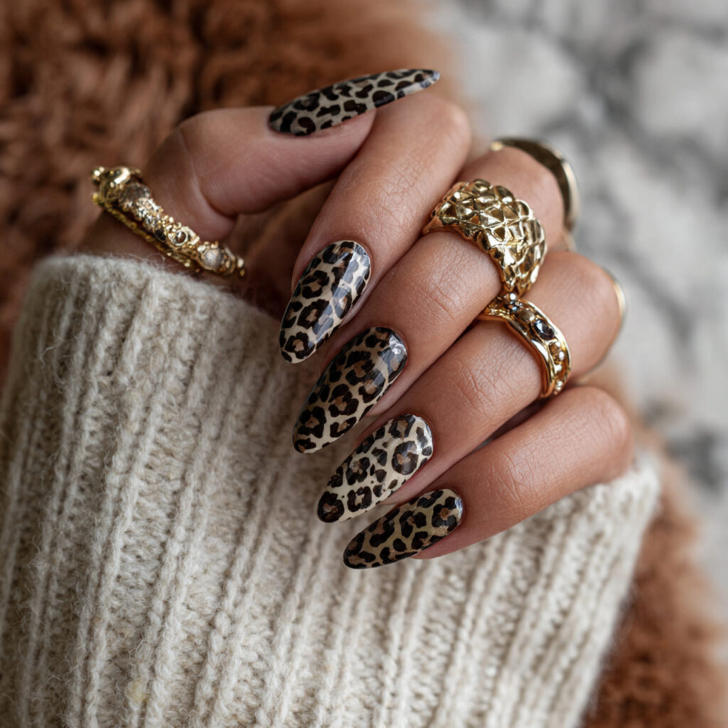 25 Leo Nail Ideas That Are Bold, Glam, and Confident 12 animal print nails with a bold and