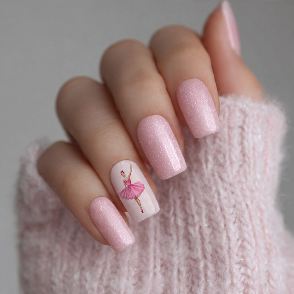 ballet pink nails pin style with the