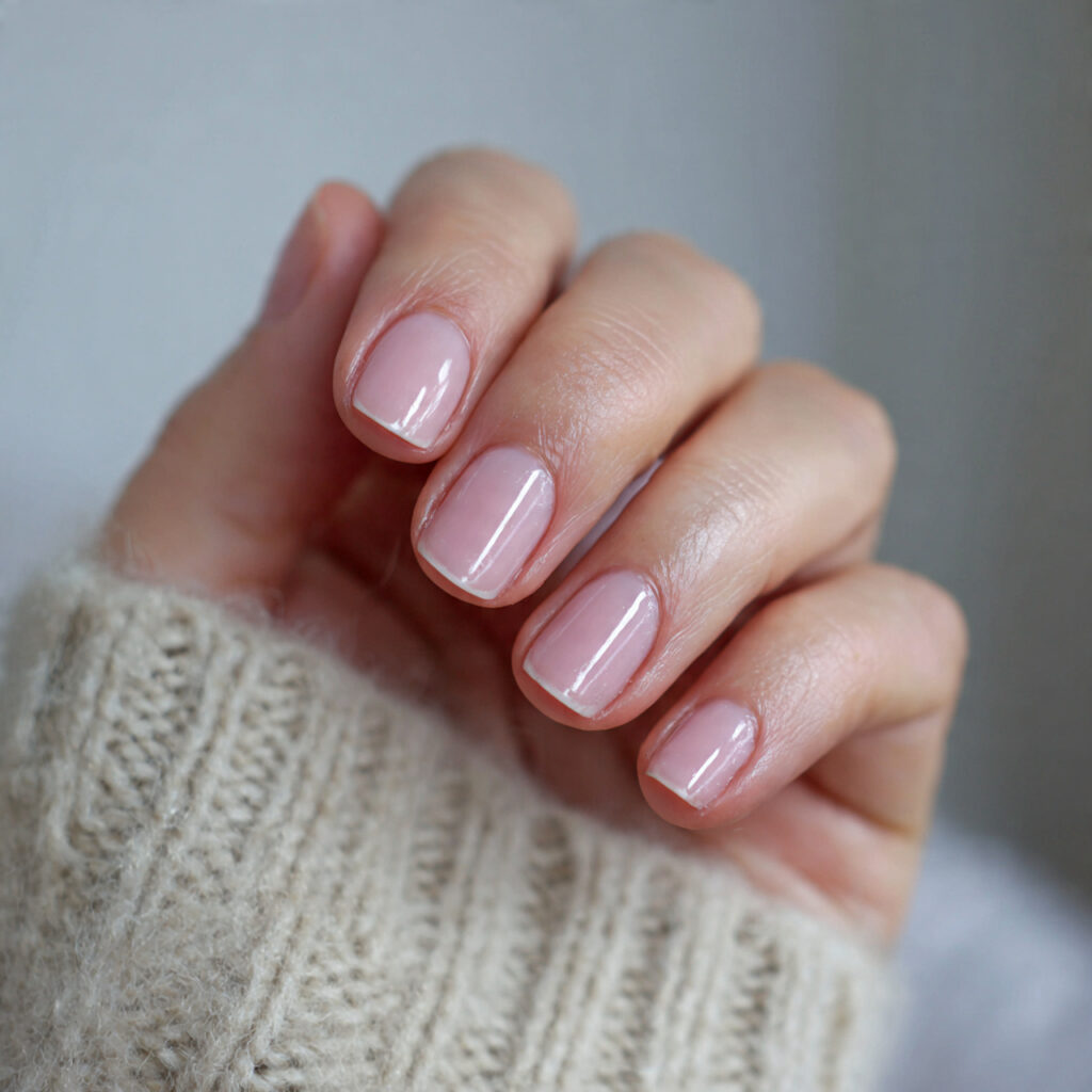 barely there pink nails