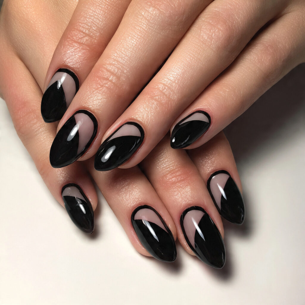 25 Black Nail Ideas That Look Bold, Chic, and Timeless 23 black nails with negative space create a