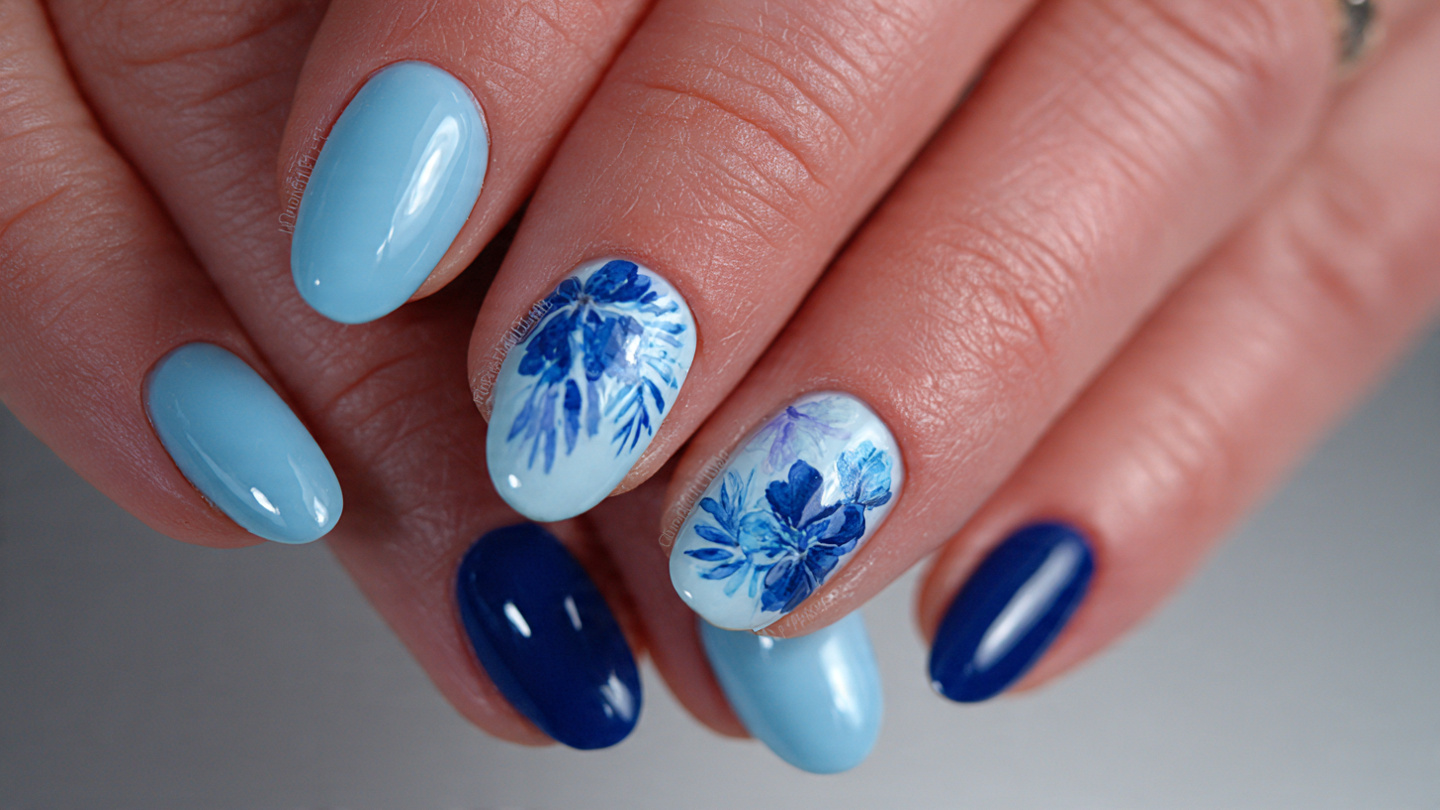 Blue Spring Nails