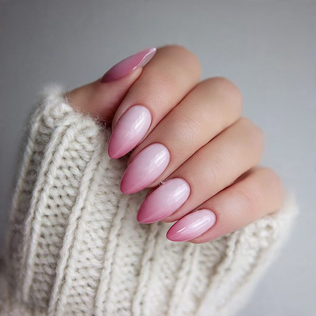blush ombre almond valentine nails create a