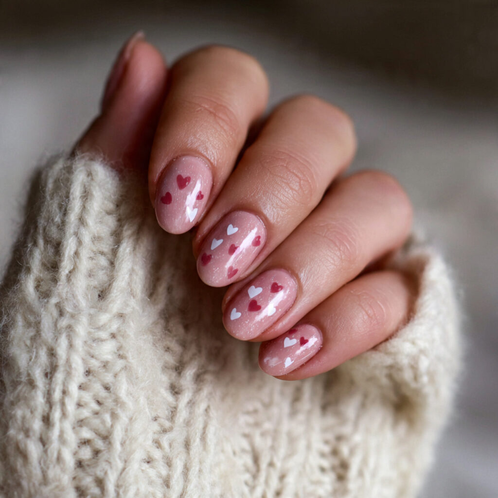 blush valentine nails create a warm and