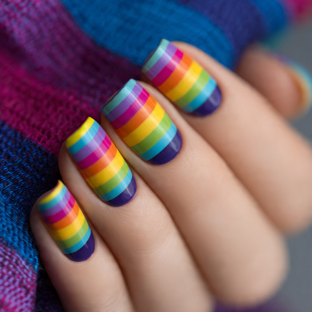 bright rainbow stripes feature horizontal or vertical