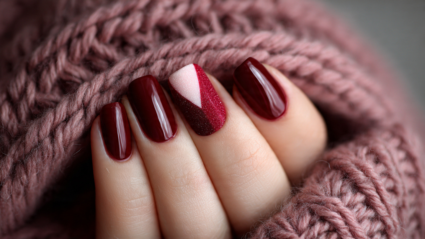 Burgundy Valentine Nails