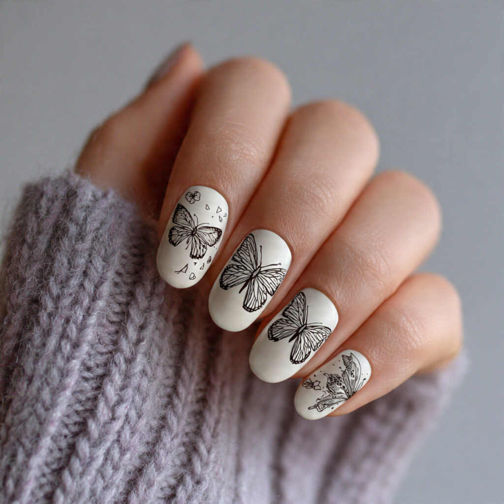 butterfly accent design features delicate butterfly illustrations