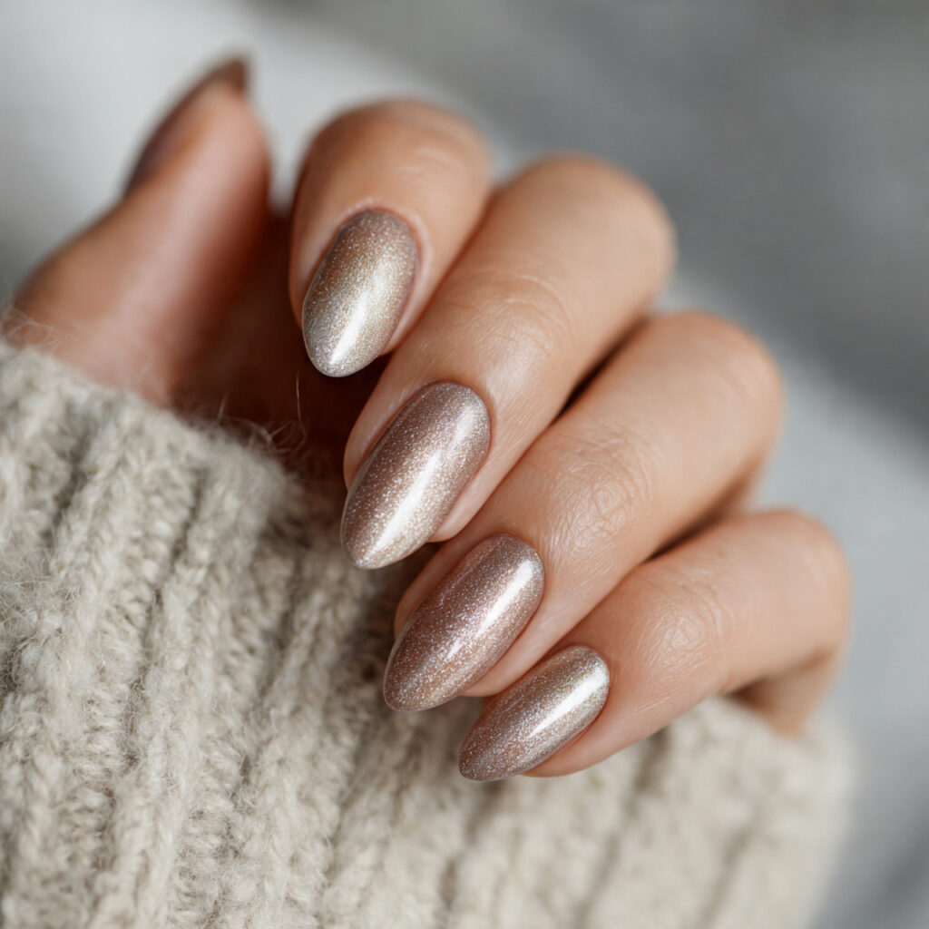 champagne cat eye nails bring elegant celebratory