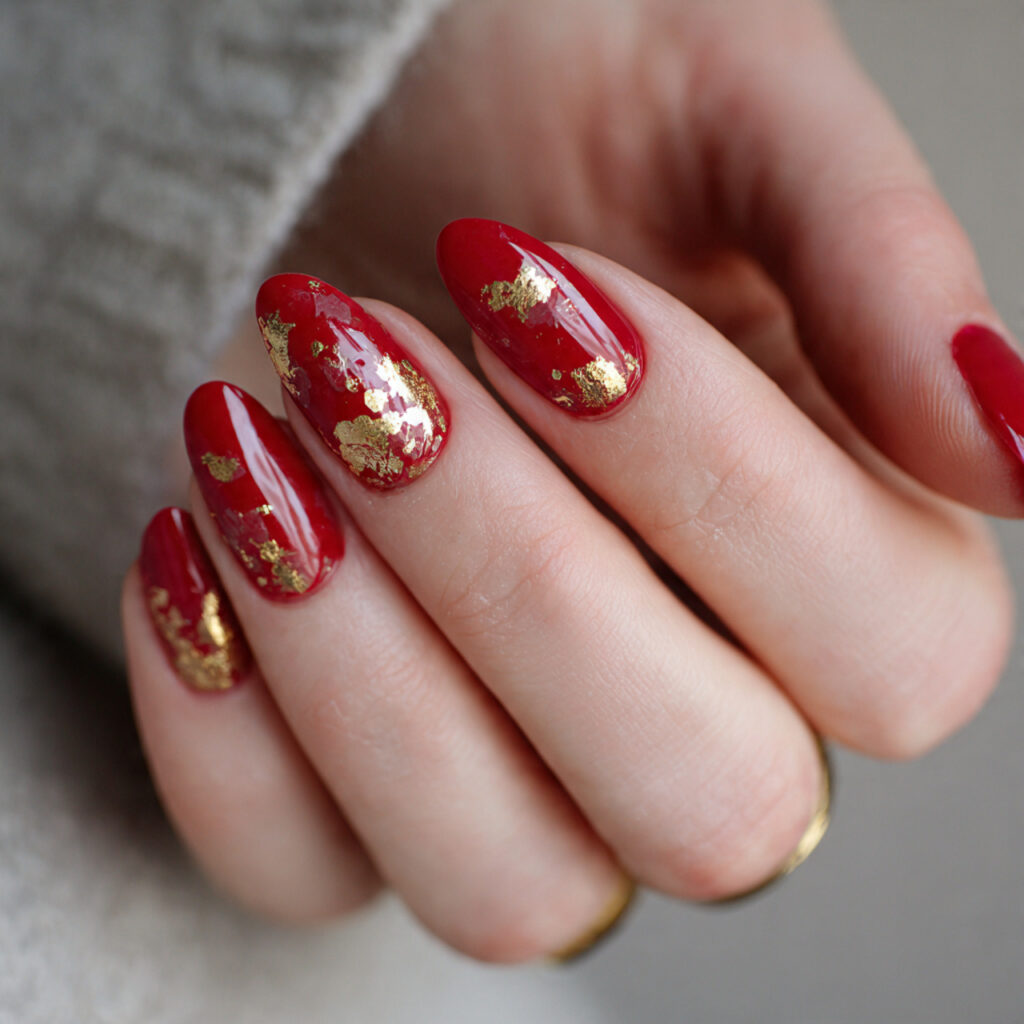 cherry red with gold foil creates luxurious