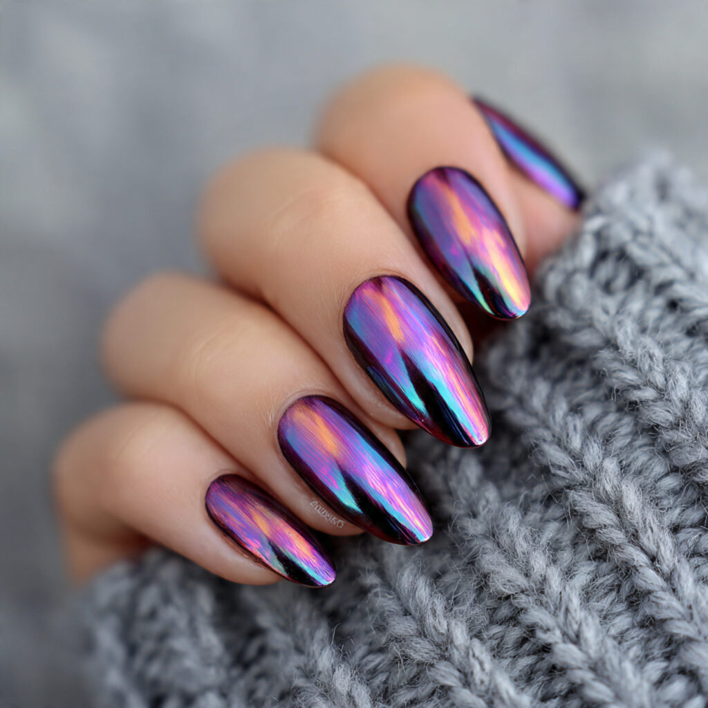 25 Leo Nail Ideas That Are Bold, Glam, and Confident 14 chrome nails with a bold glow