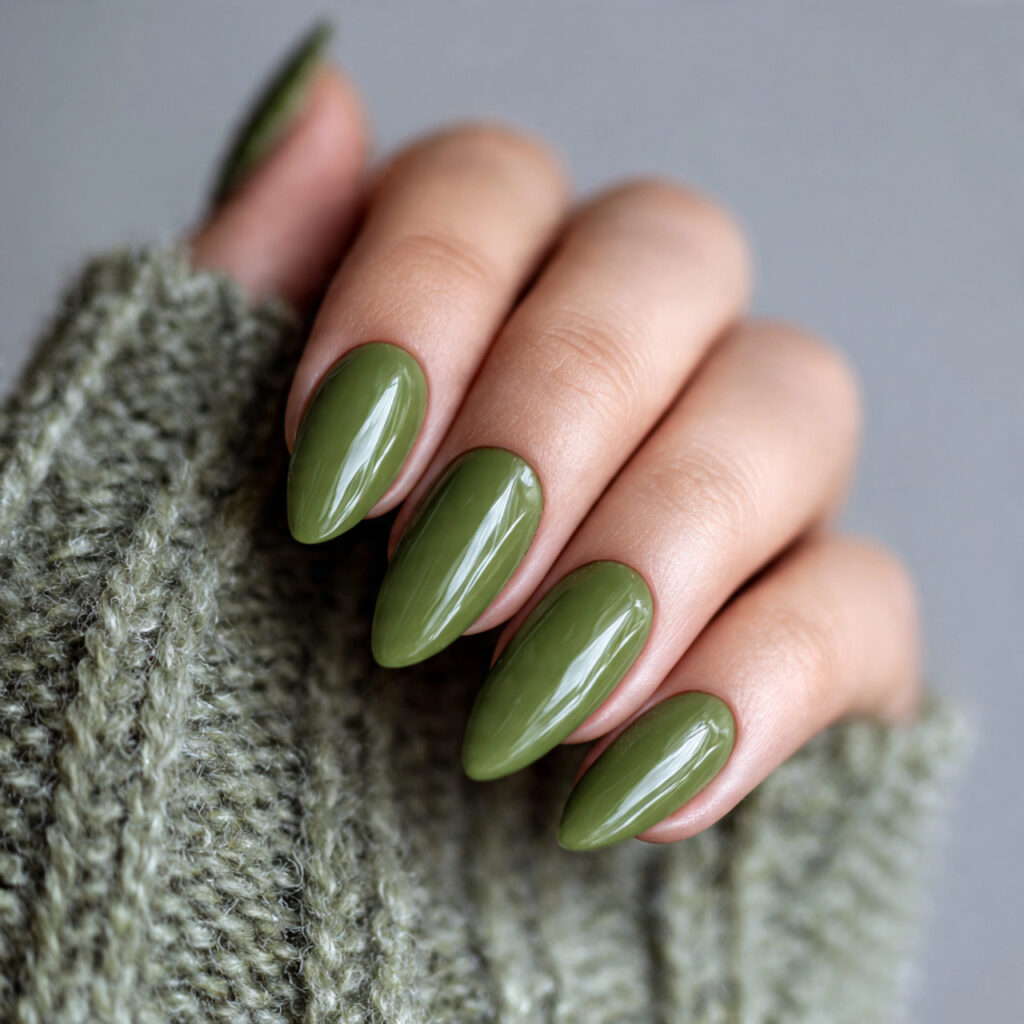 classic clean green nails focus on perfect