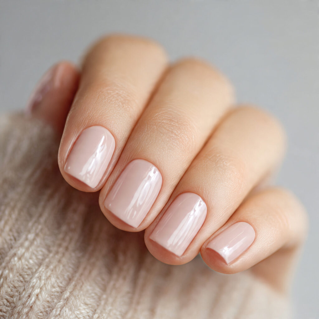 clean girl neutral short nails feel clean
