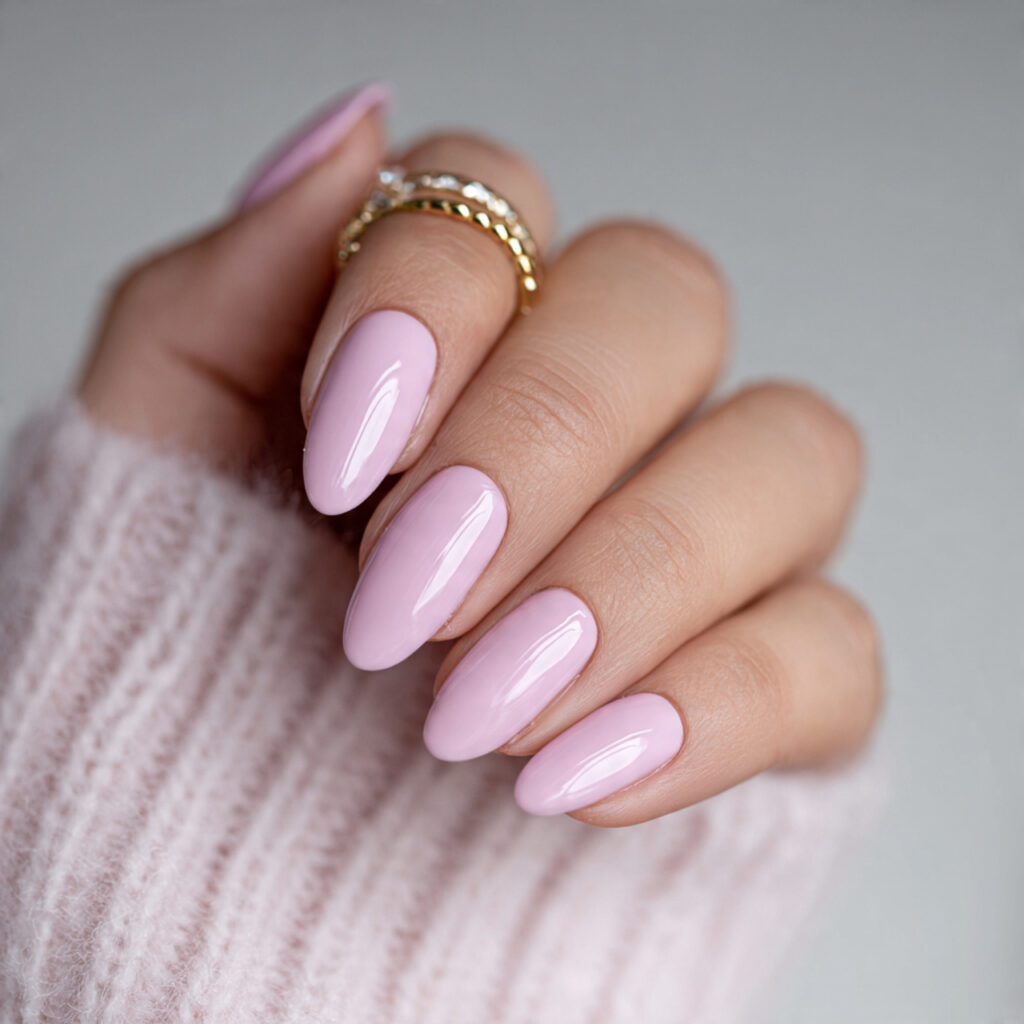 clean girl rounded pink nails
