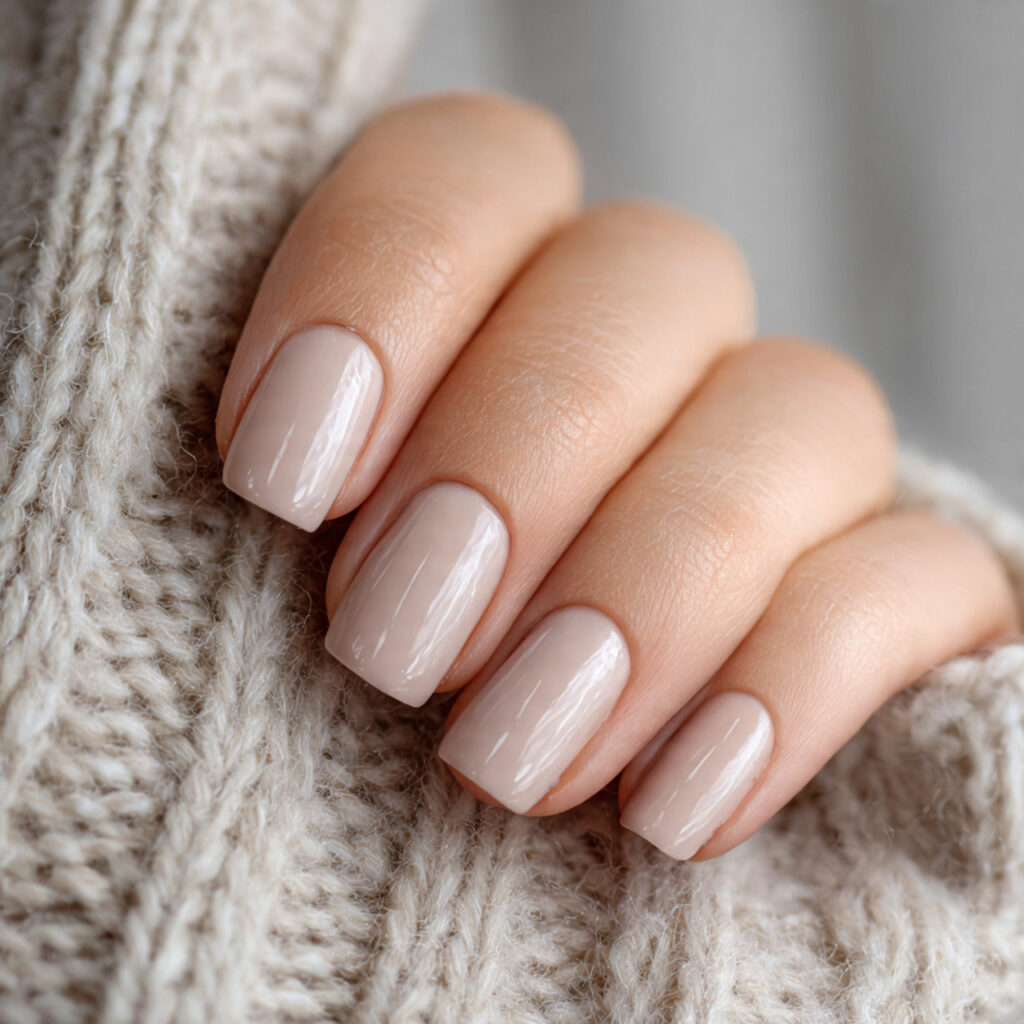 clean girl soft beige nails offer warmth