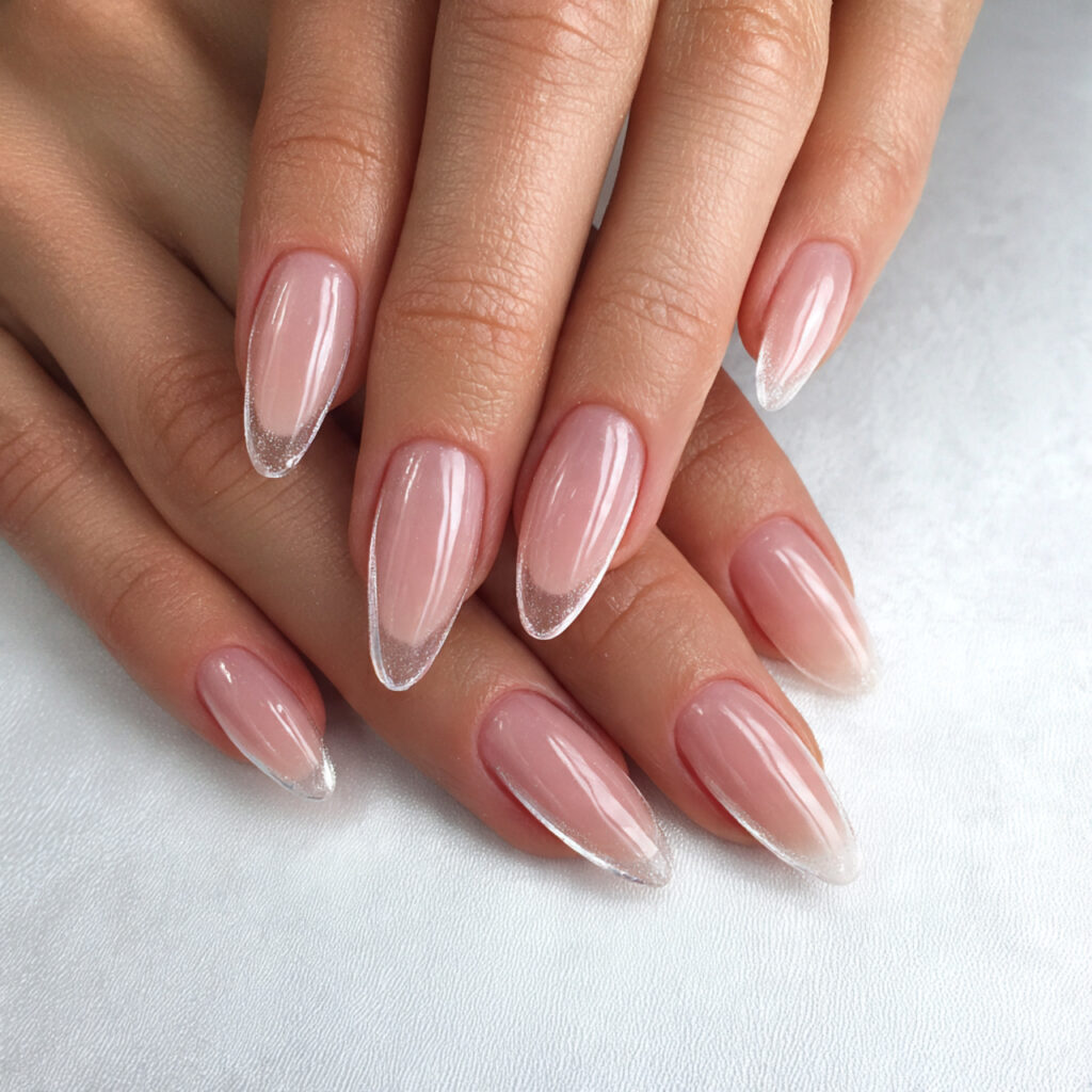 clear gloss accent nails look expensive because