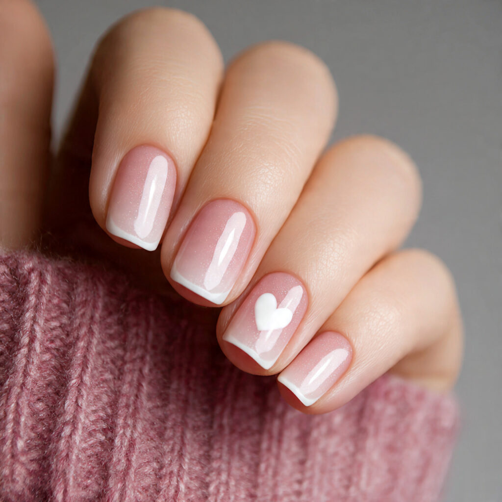 clear glossy short square valentine nails focus