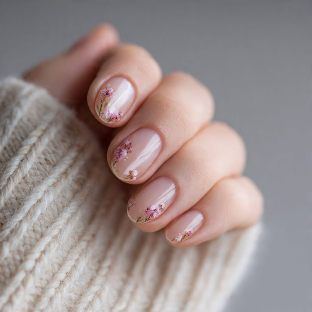 clear nails with detail create an airy
