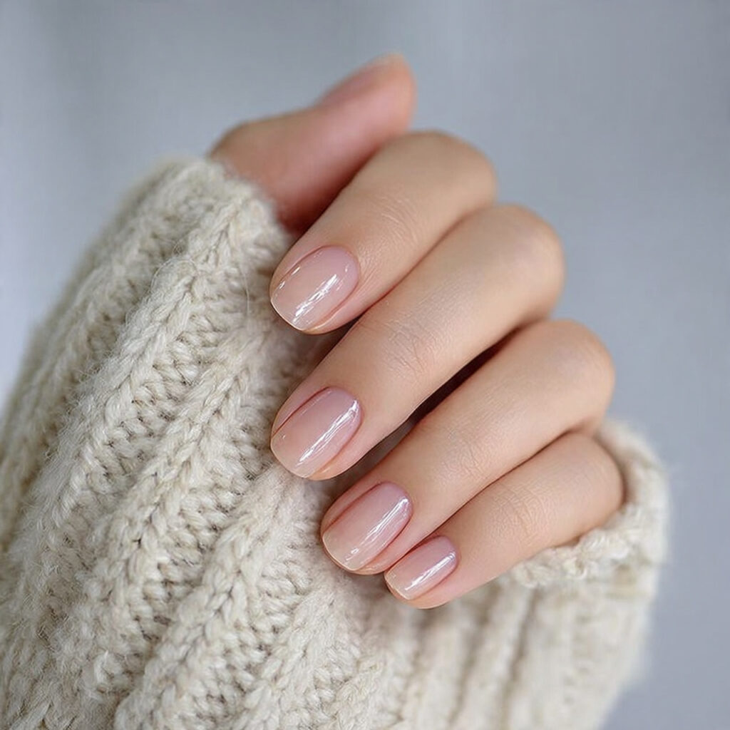 clear short valentine nails focus on simplicity
