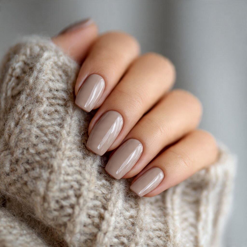 27 Cozy January Nails Perfect for Short & Classy Designs 24 close up high resolution photo of elegant light cappuccino