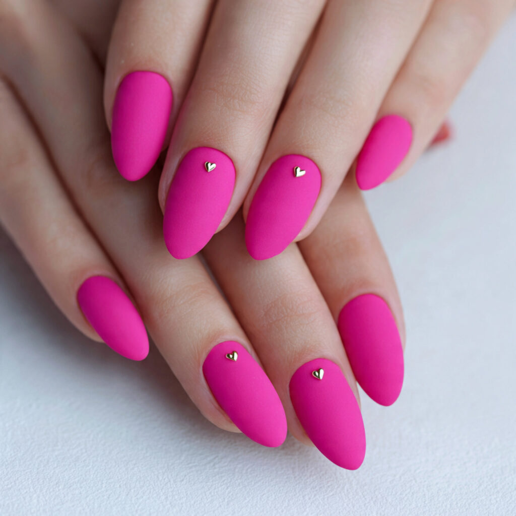 close up photo of almond shaped nails painted in 2