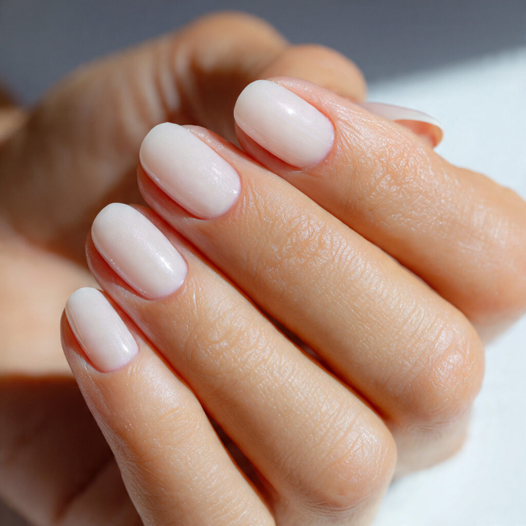 close up photo of glazed donut nails with