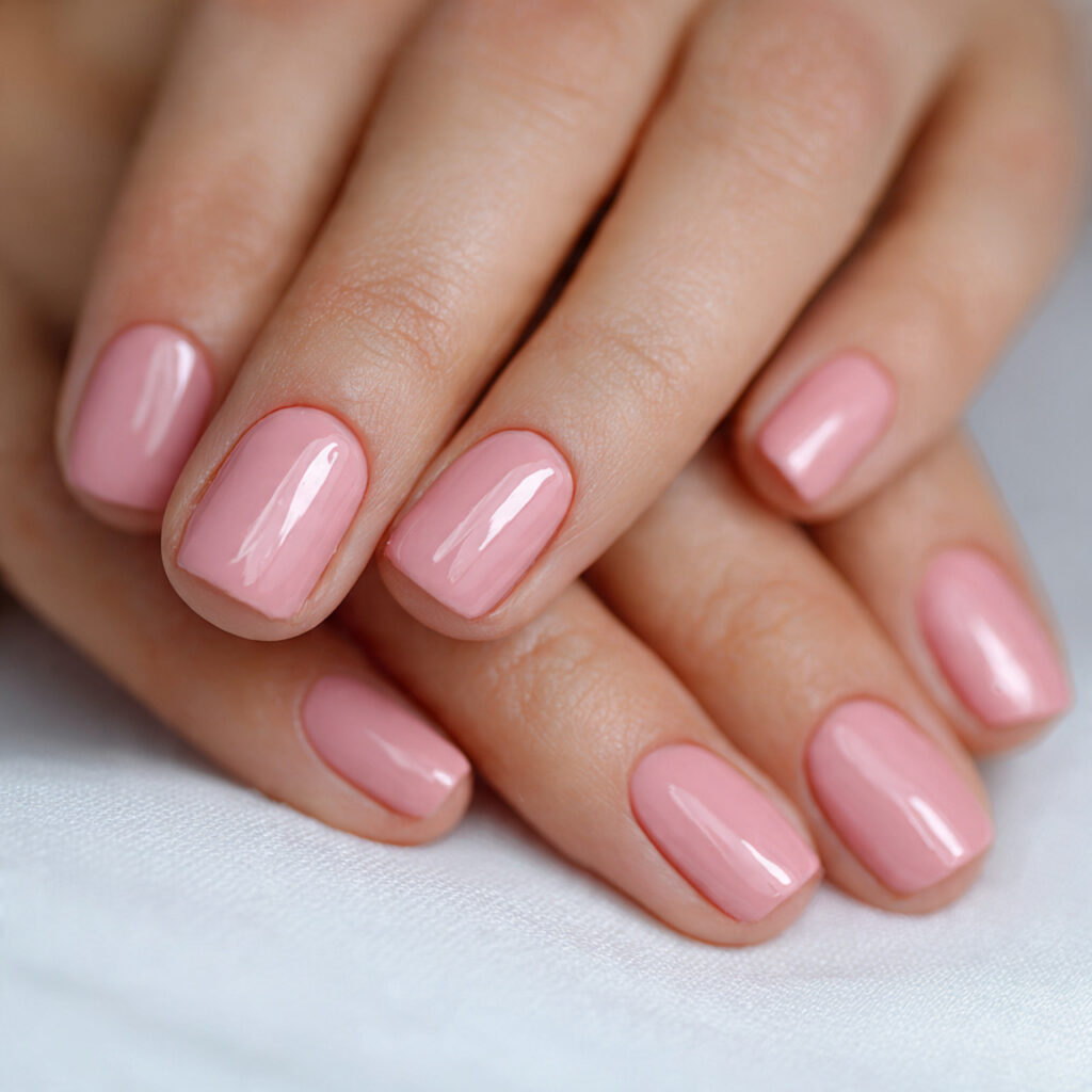 close up photo of short nails painted in 1