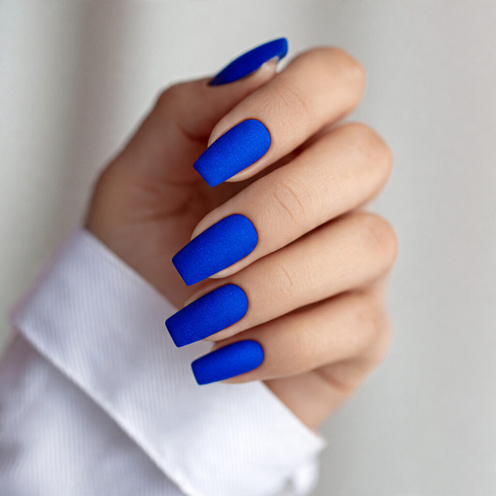 cobalt blue square nails