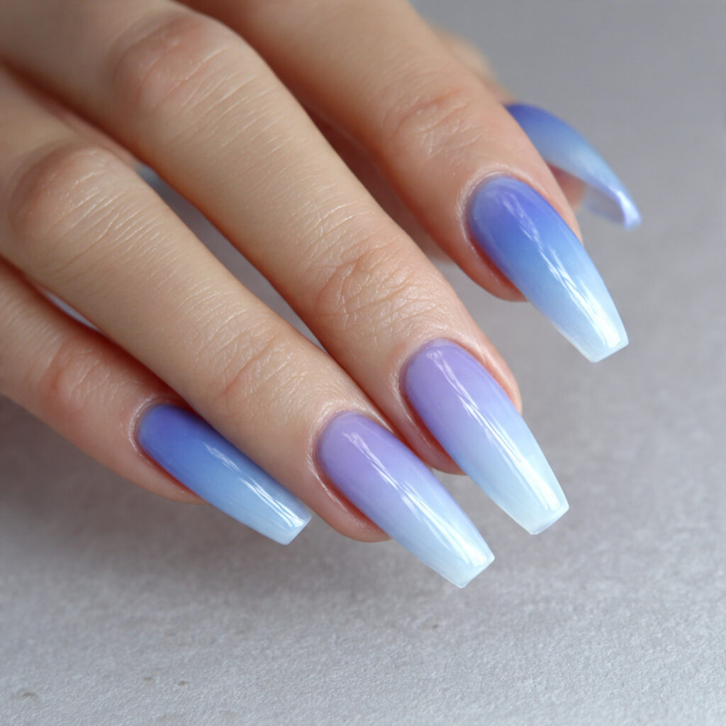 coffin nails with a soft ombre effect