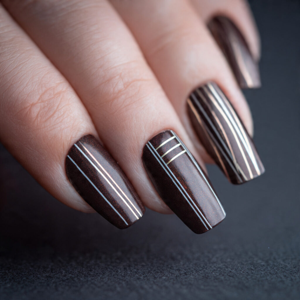 coffin nails with fine line details add