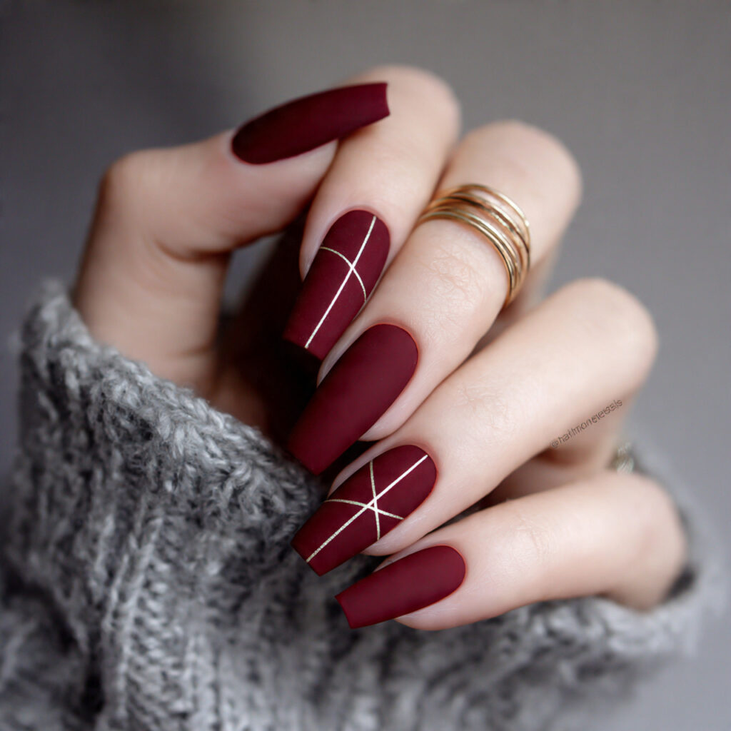 coffin nails with minimal geometric designs feel