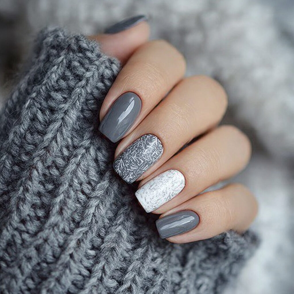 cozy weekend grey january nails feel relaxed