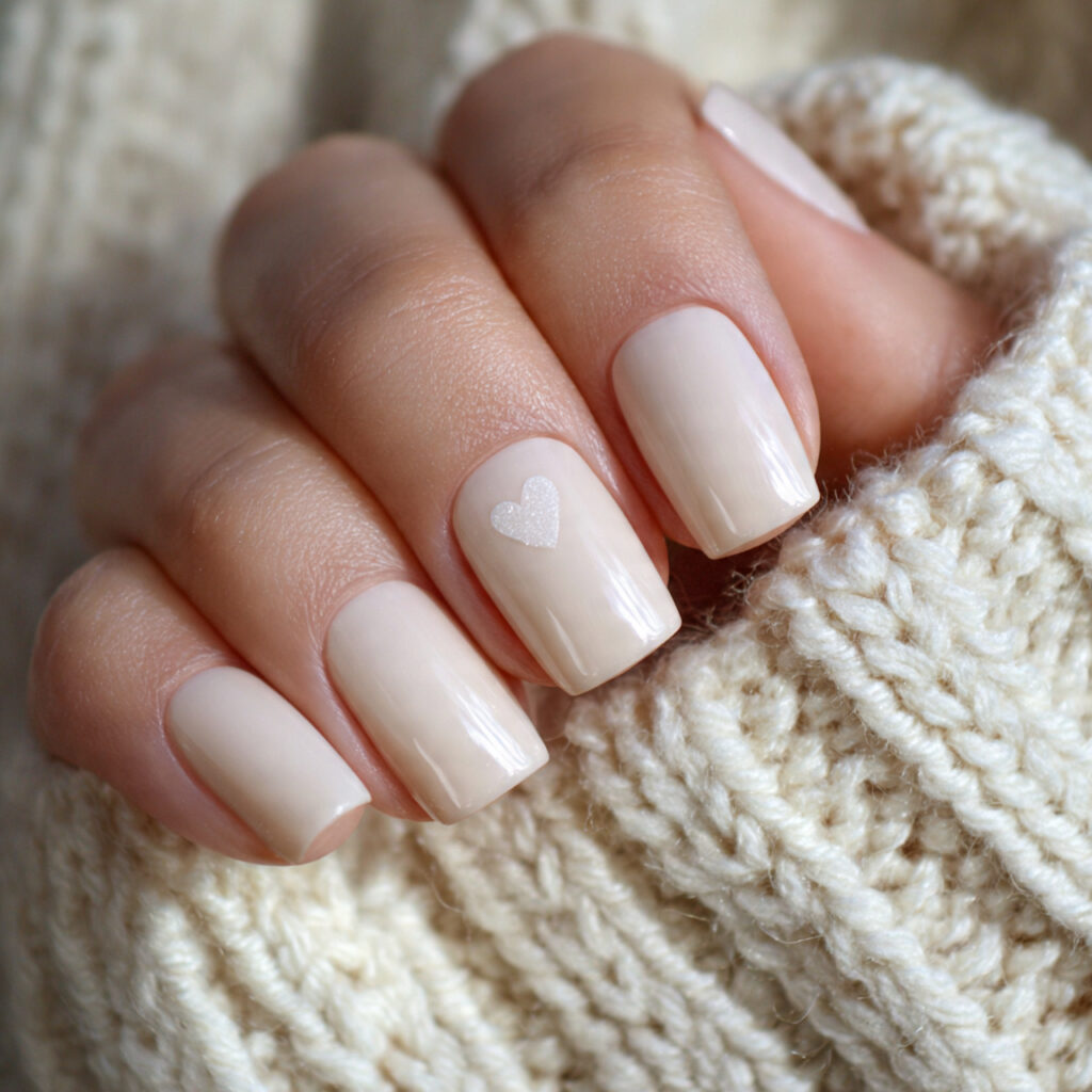 creamy ivory winter valentine nails create a