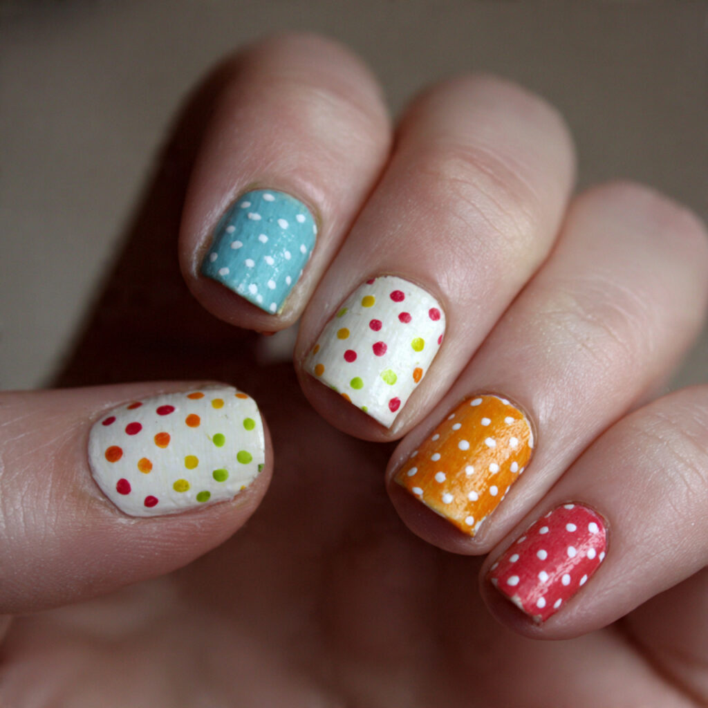 cute dots nail designs use tiny dots