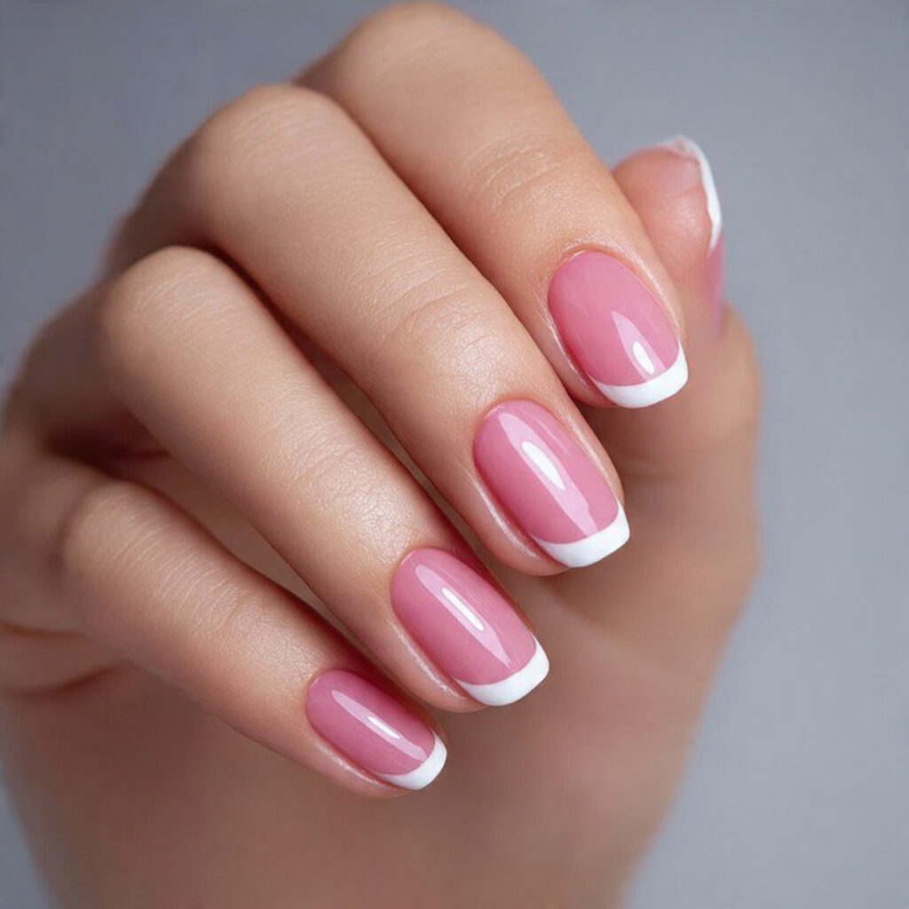 cute french tip nails give a playful