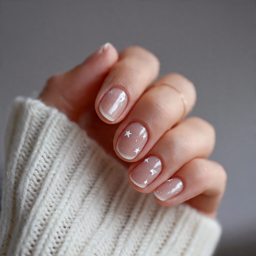 cute minimal star nails