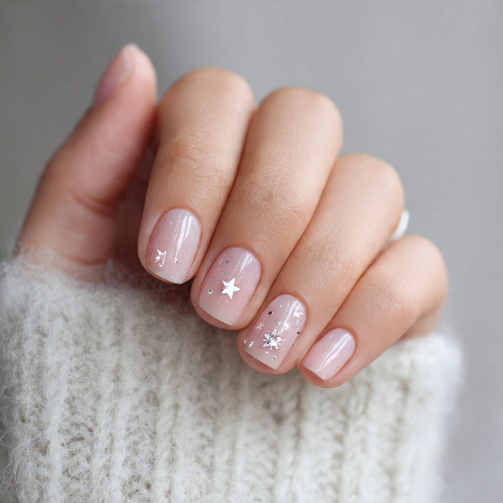 cute star accent nails bring a dreamy