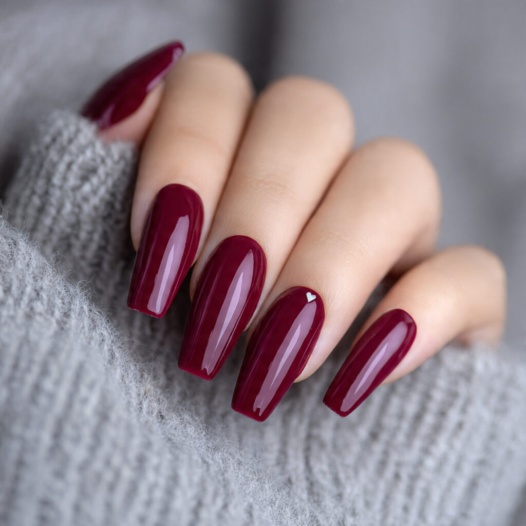 deep berry coffin valentine nails bring a