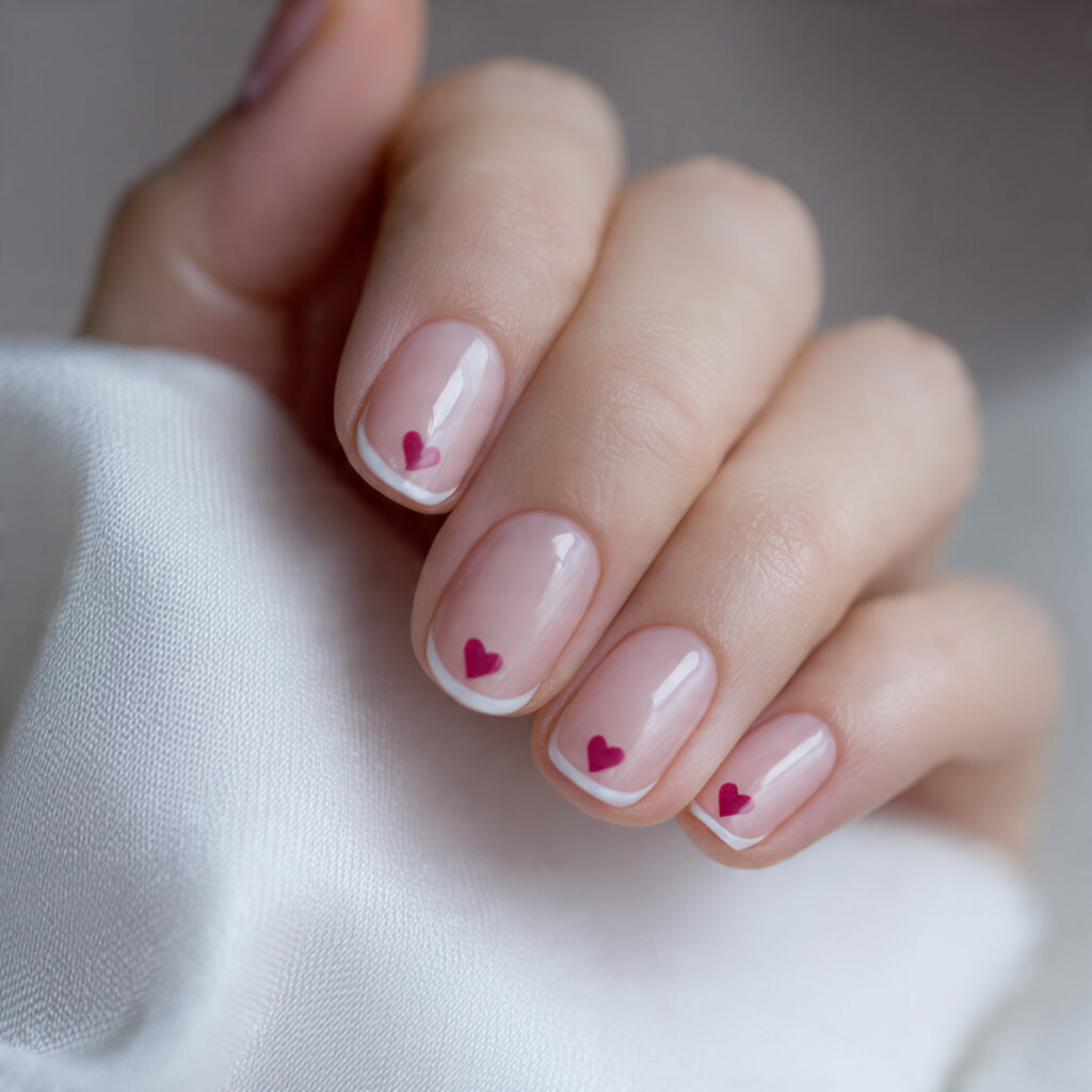 29 Dainty Valentine Nail Designs for a Soft Romantic Look 21 delicate heart tip nails feature small heart