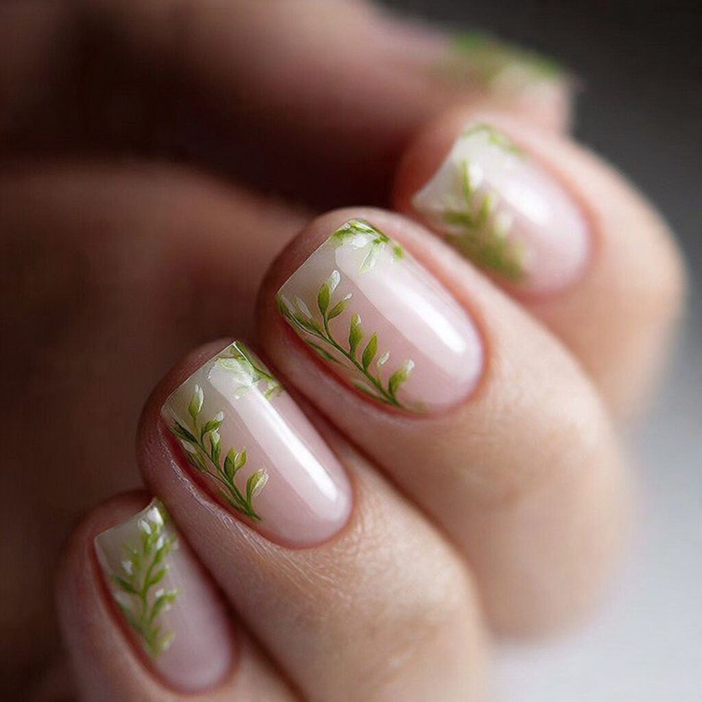 early spring nails in clear finishes are